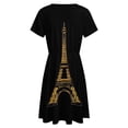 thumbnail image 5 of Night Eiffel Tower Women's Dress Short Sleeve Summer Sundress Summer Women Clothes, 5 of 7