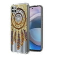 thumbnail image 3 of For Motorola Moto One 5G Ace Design Transparent Bumper Hybrid Case Cover - Antique Feather, 3 of 3