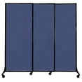 thumbnail image 1 of Versare&nbsp;QuickWall&nbsp;Sliding Portable Partition&nbsp;| Black Frame | 7' x 6'8" Cerulean Fabric Panels, 1 of 7