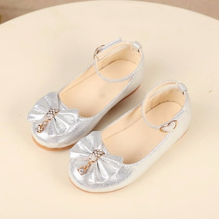 

〖Yilirongyumm〗 Baby Shoes Children Girl Fashion Princess Soild Bowknot Dance Toddler Quality Shoes