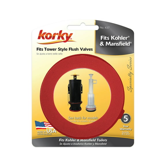 Korky Fits Kohler Class 5, 6, & Mansfield Flush Valve Seal Kit - Long Lasting Red Rubber- 437RM