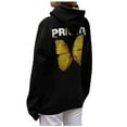 thumbnail image 2 of Dyfzdhu Hoodies for Women Casual Butterfly Print Long Sleeve Pocket Shirt Hooded Sweatshirt Loose Tops, 2 of 3