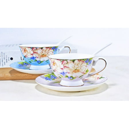 

220ML Fine Bone China Vintage Tea Cup Set Porcelain Coffee Cups Cafeteria Porcelain Cups and Saucers and Craft Tea Cups