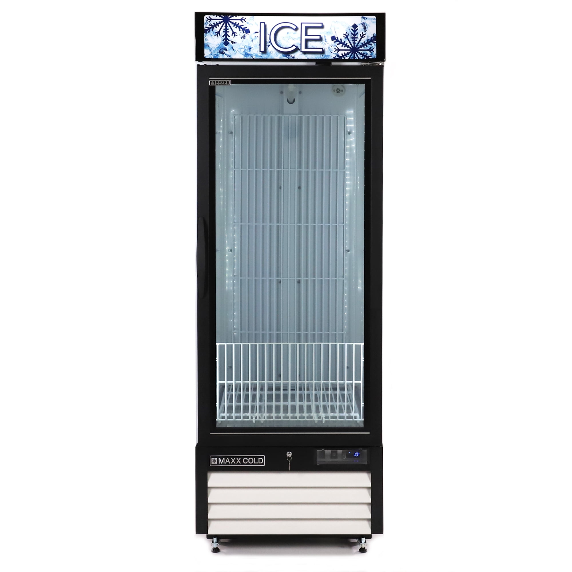 Maxx Cold Single Glass Door Ice Merchandiser Freezer, 27"W, 23 cu. ft. Storage Capacity, in White (MXM1-23FHC-ICE)