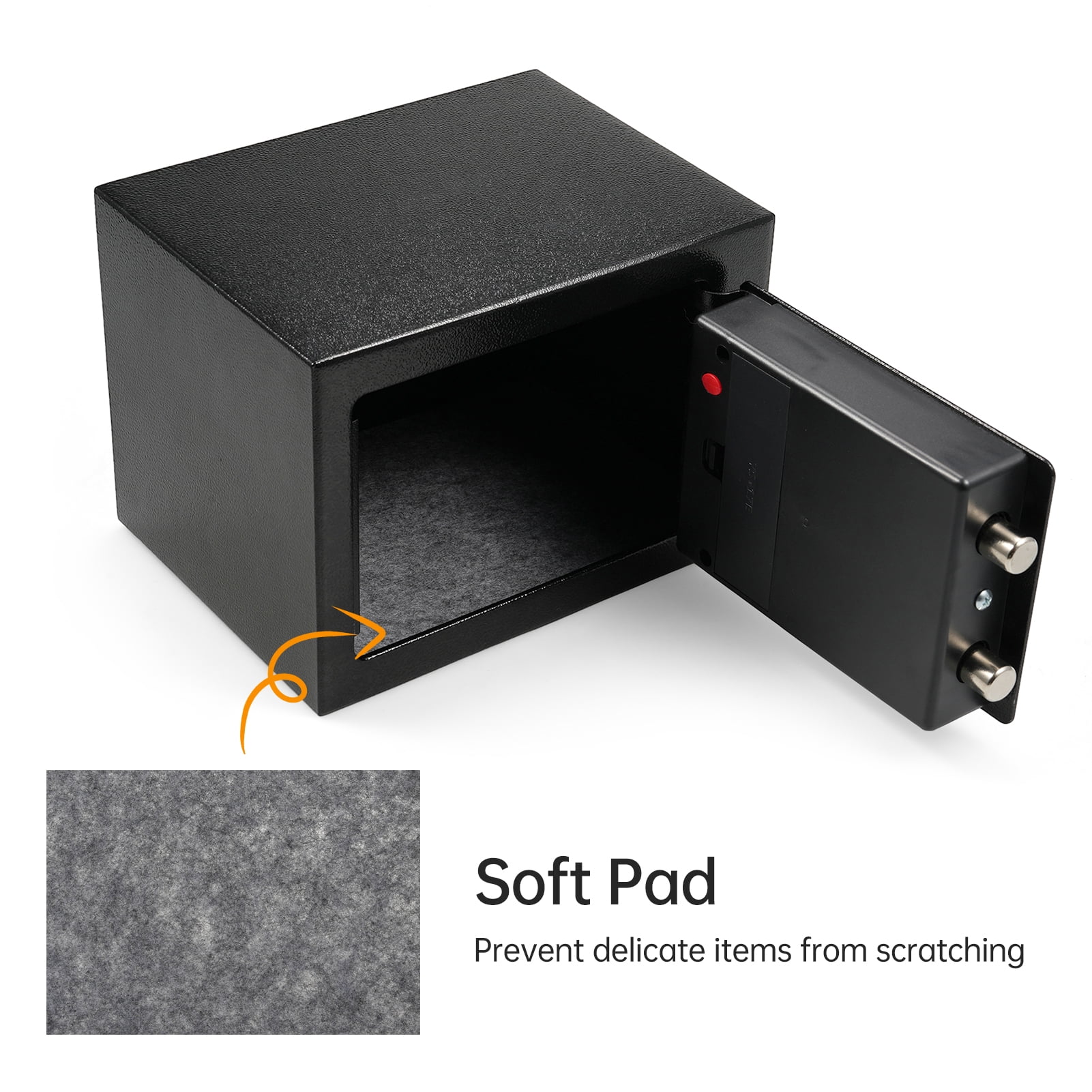 Bisofice Home Safe with Keypad, Fireproof & Waterproof Bag, and Spare Keys for Documents, Money, and Valuables,  8.8 in. x 6.4 in. x 6.6 in.