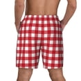 thumbnail image 4 of Uemuo Red Checkboard Pattern Mens Swim Trunks Quick Dry Board Shorts with Mesh Lining, Stretch Beach Shorts Quick Dry No-Chafing Board Shorts-XX-Large, 4 of 9