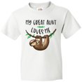 thumbnail image 3 of Inktastic My Great Aunt Loves Me Cute Sloth and Baby Youth T-Shirt, 3 of 5