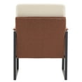 thumbnail image 6 of GoDecor Modern Mid-Century Accent Chair, Single Sofa Armchair with Cushion and Sturdy Metal Frame for Living Room, Bedroom White and Brown, 6 of 12