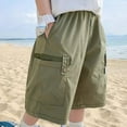 thumbnail image 5 of breaise Kids Boys Cargo Shorts Boy Pull On Military Summer Bermuda Shorts Casual Wide Leg Cotton Cargo Shorts, 5 of 7