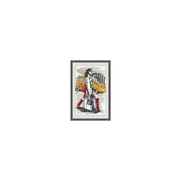 Red Boots in NY Framed Painting Print