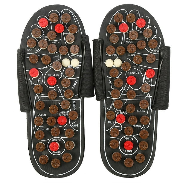 Zapatos Zapatillas De Masaje Masajeador De Pies Portátil Mujeres Hombres Sandalias De Masaje Shoes38-39 Rotación Ocho Diagramas Negro
