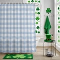 thumbnail image 5 of Shower Curtain, Blue White Plaid Waterproof Shower Curtain Set with Hooks for Bathroom Showers,Stalls and Bathtubs,36x72In Geometric Plaid Art, 5 of 9