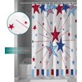thumbnail image 6 of Independence Day Shower Curtain, Blue Red Shower Curtain Set with Hooks, Spring Summer Waterproof Fabric Shower Curtains for Bathroom Decor, 72x72 Inch Bath Curtain, 6 of 6