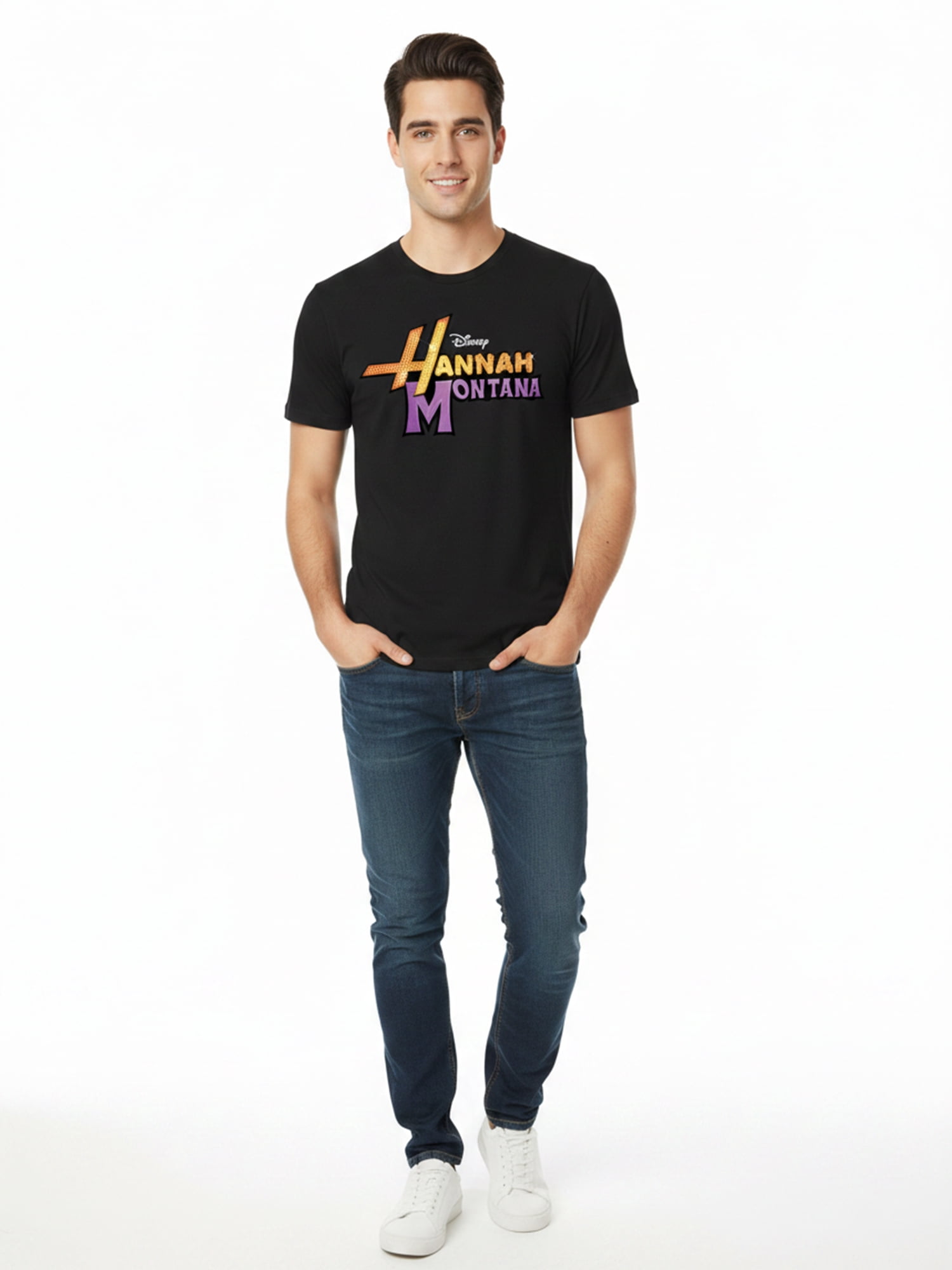 Hannah Montana, Men's & Big Men's Graphic Tee, Glam Logo, Sizes S-3XL