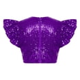 thumbnail image 7 of iiniim Girls Sparkle Sequin Dance Shirt Ruffle Sleeveless Crop Top For Jazz Hip-hop Stage Performance Purple 8, 7 of 7