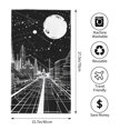 thumbnail image 2 of Fotbe Futuristic Moonlit Cityscape Toalla Premium con Patrón, Toalla de Microfibra de Secado Rápido, Ligera y Altamente Absorbente (27.5x16in), Ideal para Uso Diario, 2 of 6