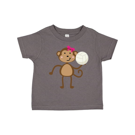 Inktastic Cute Volleyball Girl Monkey Girls Toddler T-Shirt
