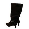 thumbnail image 6 of KAREN SCOTT Womens Choco Brown Chain Accent Padded Hanna Almond Toe Sculpted Heel Zip-Up Dress Boots 6 M, 6 of 7
