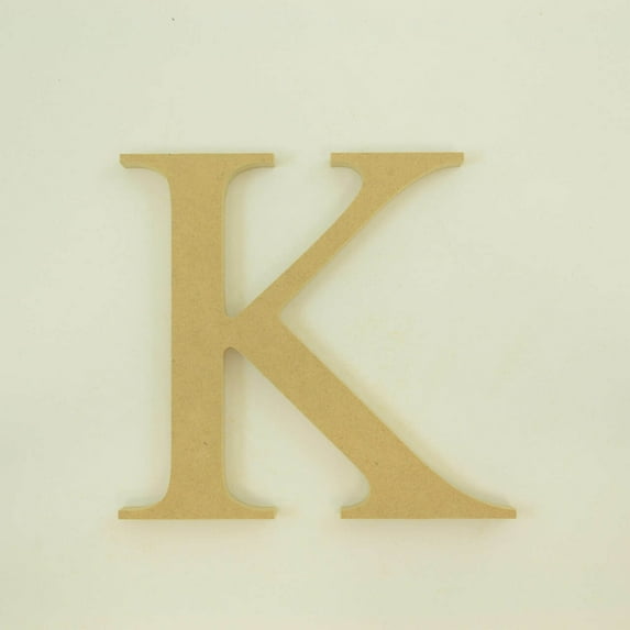 Package of 1, "K" 16 Inch X 3/4" MDF Letters In The Times New Roman Font | Thick | Upper Case For Art & Craft Project, Made in USA
