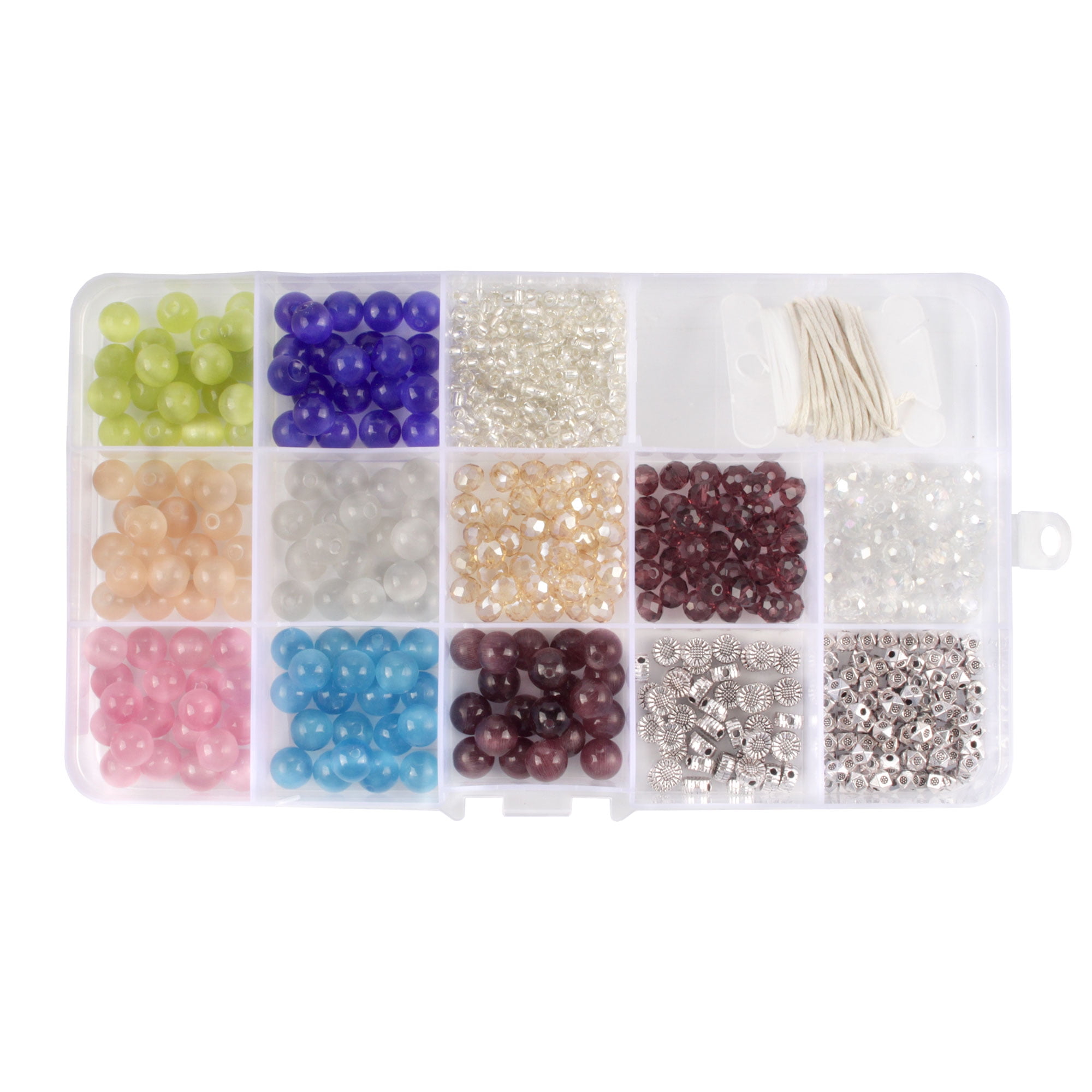 Assorted Bead Kits - DIY Bracelet and Necklace Craft Set - Round Glass ...