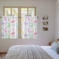 thumbnail image 3 of Happy Easter Kitchen Curtain for Berdoom Living Room Cafe 54 Inch Length, Spring Colorful Bunny Floral Watercolor Tiers Curtains Light Filtering Drapes Rod Pocket Window Treatment 2 Panels 52"Wx54"L, 3 of 8