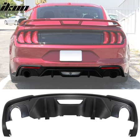 Compatible With 18 19 Ford Mustang Gt Style Rear Bumper Diffuser