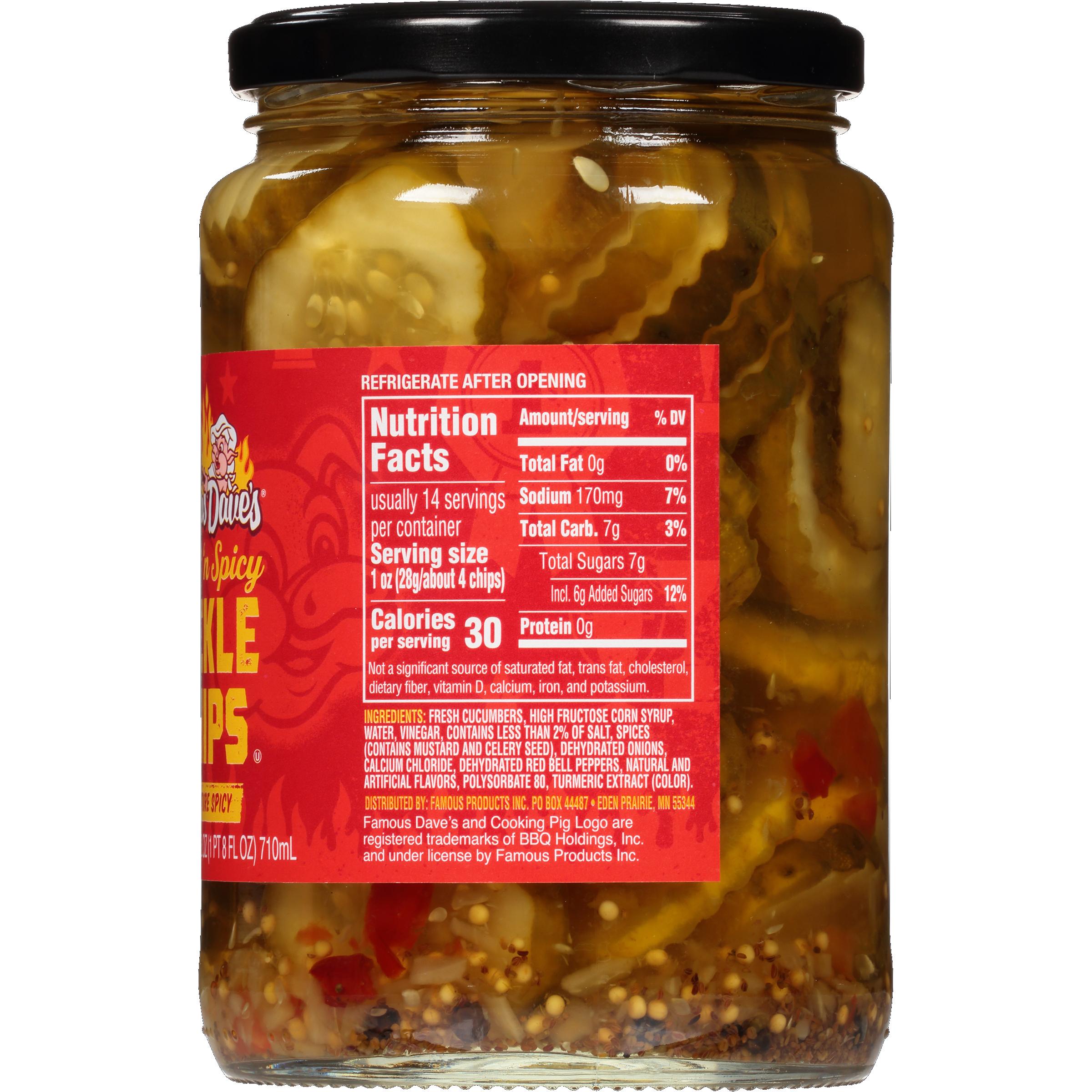 Famous Dave's Sweet 'N Spicy Pickle Chips, 24 fl oz Jar - image 3 of 10