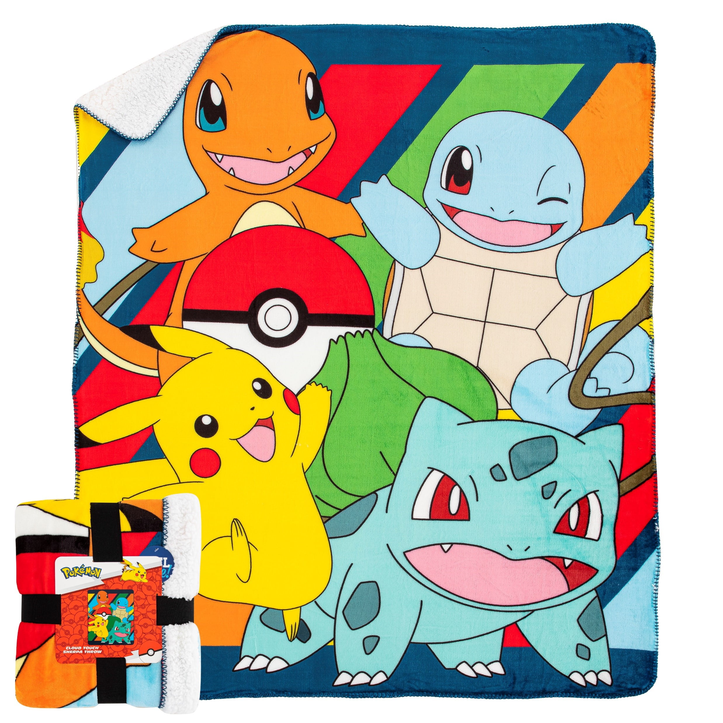 LYO Sherpa Pokemon Fan and Passioné Blanket - Pokémon Starters