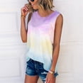thumbnail image 3 of Oversized Tshirts for Women, Summer Tie Dye Crew Neck Sleeveless Tank Top, Pink 5XL, 3 of 5
