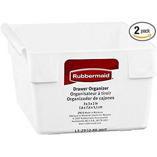 Rubbermaid 2910-RD-WHT 3 x 3 x 2 White Plastic Drawer Organizer Bins - Quantity of 12