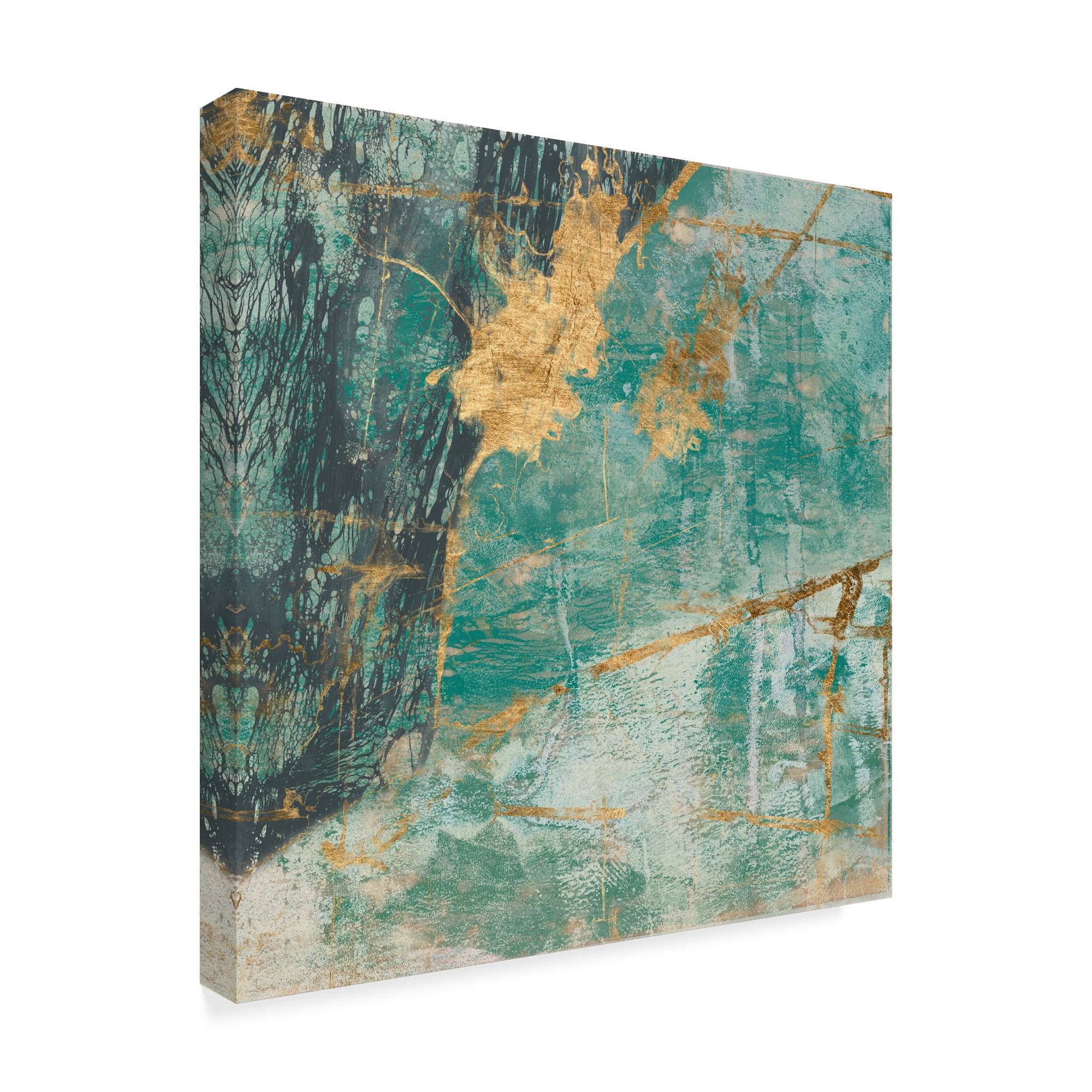 Trademark Fine Art 'Teal Lace I' Canvas Art by Jennifer Goldberger
