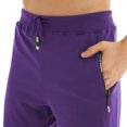 thumbnail image 4 of Tyhengta Mens Shorts Casual Sports Drawstring Zipper Pockets Elastic Waist Purple 36, 4 of 8