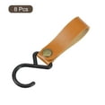 thumbnail image 3 of Uxcell 8Pack PU Leather S Hooks for Hanging Multipurpose Camping Hook Hanger, Light Brown, 3 of 6