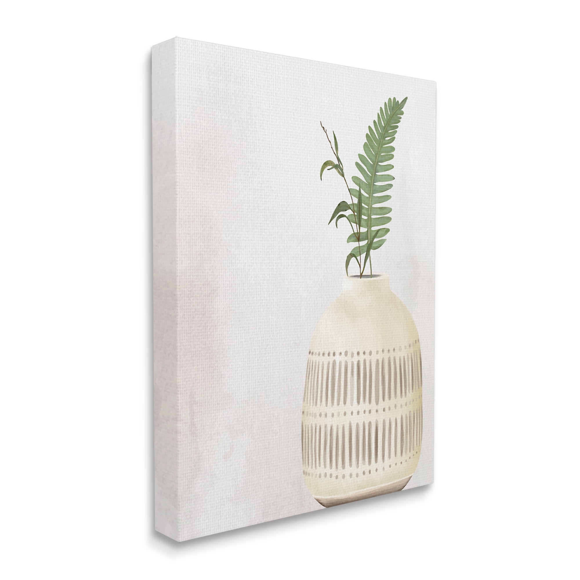 Stupell Industries Varied Herb Plant Sprigs Natural Patterned Vase Painting Gallery Wrapped Canvas Print Wall Art, Design by Kim Allen