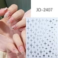 thumbnail image 2 of 6 Sheets Metallic Mirror Silver Nail Stickers Art Women 3D Star Nail Stickers Decals for Self-Adhesive Charms Butterfly Nail Art Stickers, Gifts Stocking Stuffers for Women, 2 of 7
