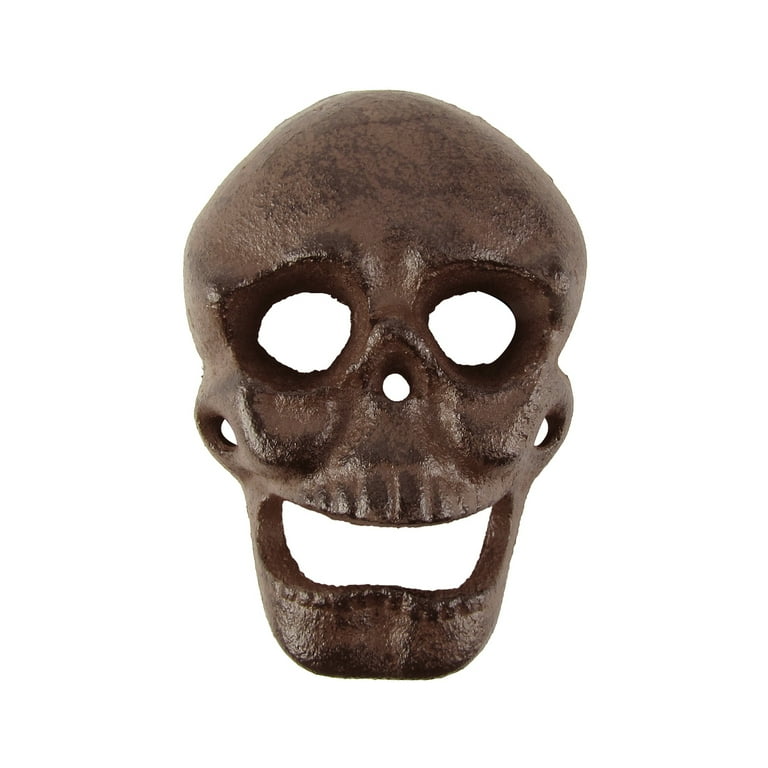Metal Wall Mount Skeleton Head Skull Beer or Soda Bottle Cap Opener Metal Wall Mount Skeleton Head Skull Beer or Soda Bottle Cap Opener