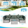 thumbnail image 3 of Eclife 7 Pieces Wicker/Rattan Patio Conversation Set All-Weather Outdoor Sofa 6-Person Sectional Seating Group Metal Frame Cushions and Coffee Table, 3 of 8