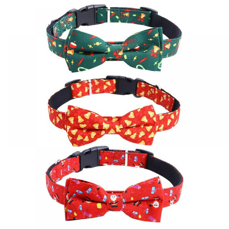  W&Z Christmas Dog Collars - Adjustable Heavy Duty Soft Ethnic  Style Collar for Small Medium Large Dogs (S:Neck Fit 9.8-15.7,Width 3/5,  Christmas Red) : Pet Supplies