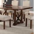 thumbnail image 3 of Cherry Veneer Dining Table w/ Leaf - 60-78" Rectangular Kitchen Table, Seats 6, Rubber Wood Base, Cherry Finish, Modern Style for Dining Room, 3 of 10