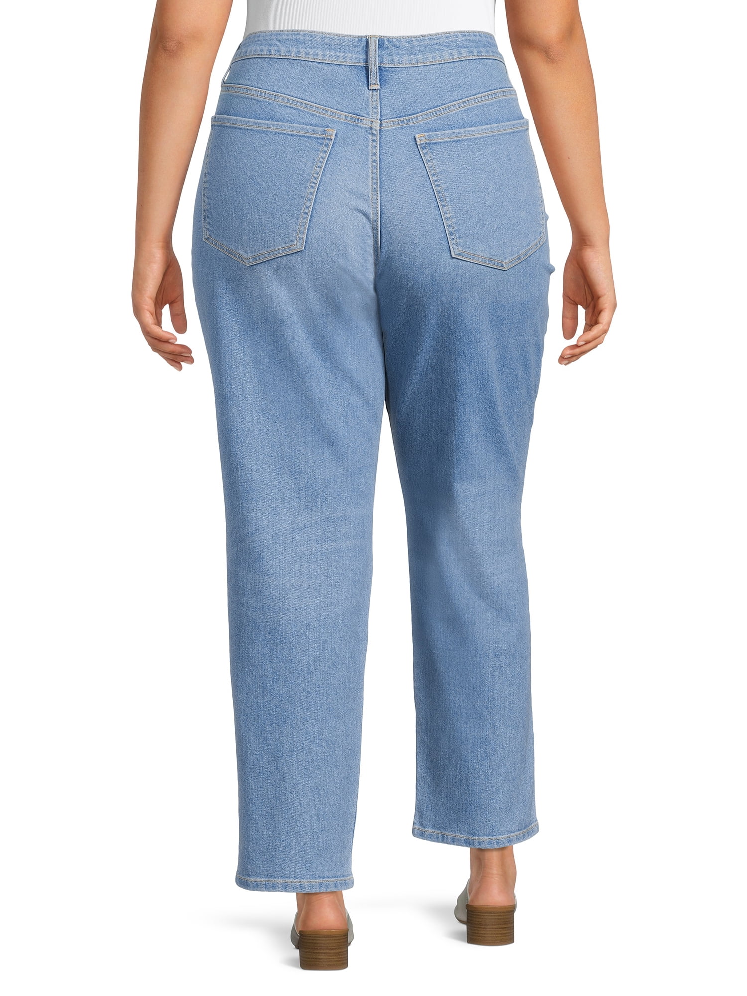 Terra Sky Women's Plus Size Straight Leg Jeans High Rise