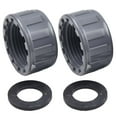 thumbnail image 3 of 2pcs Pipe PVC Threaded Cap Round Female Thread Hose Connector with Rubber Seals, 3 of 9