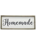 thumbnail image 1 of Urban Trends Collection 26504 Wood Rectangle Wall Art with Cursive Writing Homemade on Sage Color Frame & Metal Back Hangers, Painted White, 1 of 1