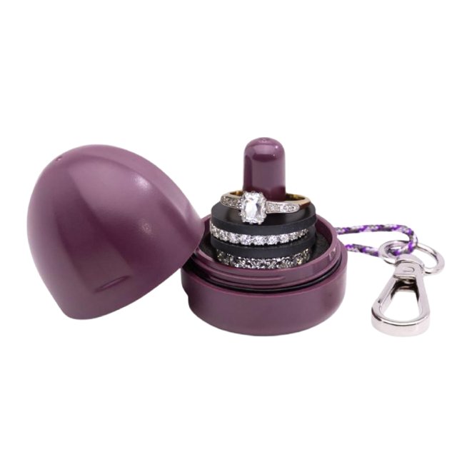 Llavero con soporte para anillos RING THING, organizador de joyas, color ciruela oscuro