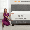 thumbnail image 5 of DeaLuxe Bedding California King 21” Extra Deep Pocket Sheets- Easily Fits Extra Deep Mattress - 4 Piece Bed Sheet Set - Super And Ultra Deep Sheets - White, 5 of 8