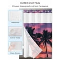 thumbnail image 2 of No Hook Cloth Fabric Shower Curtain with Snap in Liner, Summer Palm Tree Waterproof Shower Curtains Set with See Through Top Window, Sunset Ocean Botanical Leaf Bath Curtains Shower 36"x78", 2 of 6