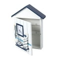 thumbnail image 1 of EeaseCA Mediterranean House Key Storage Holder Case Wall Mounted Wooden Storage Box (Blue Single Bird), 1 of 8