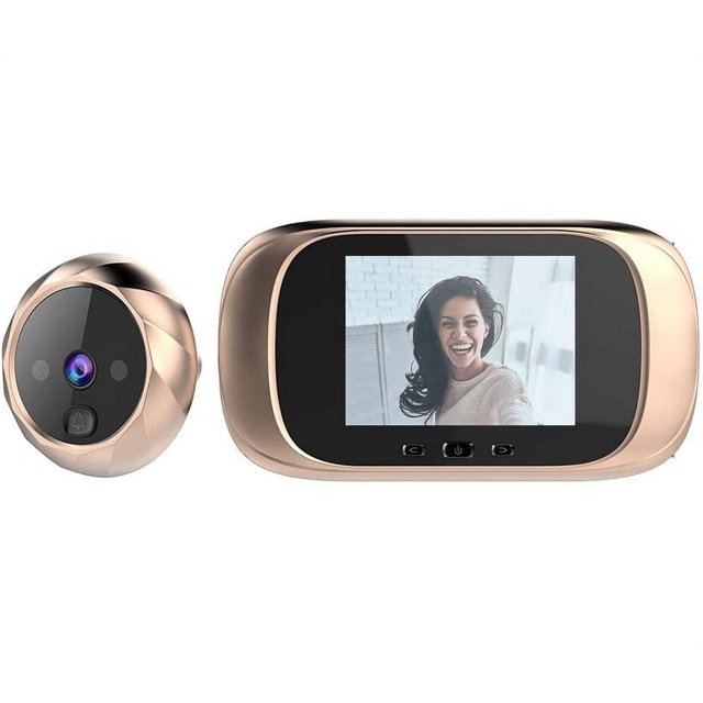 Mirilla digital, cámara de mirilla con pantalla LCD de 2,8 pulgadas, píxel alto, visión nocturna, cámara de seguridad con timbre de fotos de gran angular Ormromra LN-2369-1