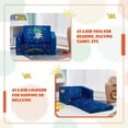 thumbnail image 3 of Resenkos 2-in-1 Convertible Kids Sofa with Velvet Fabric-Blue, Kids Chairs for Kids, 3 of 8