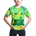 thumbnail image 3 of Shamrock Printed T-Shirts for Kids Irish Spring Summer Tops Round Neck Short Sleeve Soft Comfortable Casual Boys Girls St Patricks Day Z05-Mint Green 11-12 Years, 3 of 4