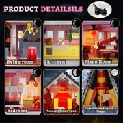 Pink Palace House Building Set with Lights - Halloween Haunted House Blocks Toy for Kids Adults, Gothic Home Decor Construction Toy, Christmas for Girls and Boys (1349PCS)